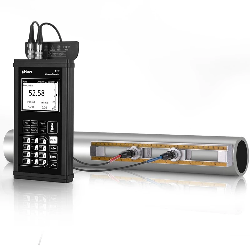 Photovoltaic System Portable Ultrasonic Flow Meter No Pipe Cutting High Performance Accurate factory