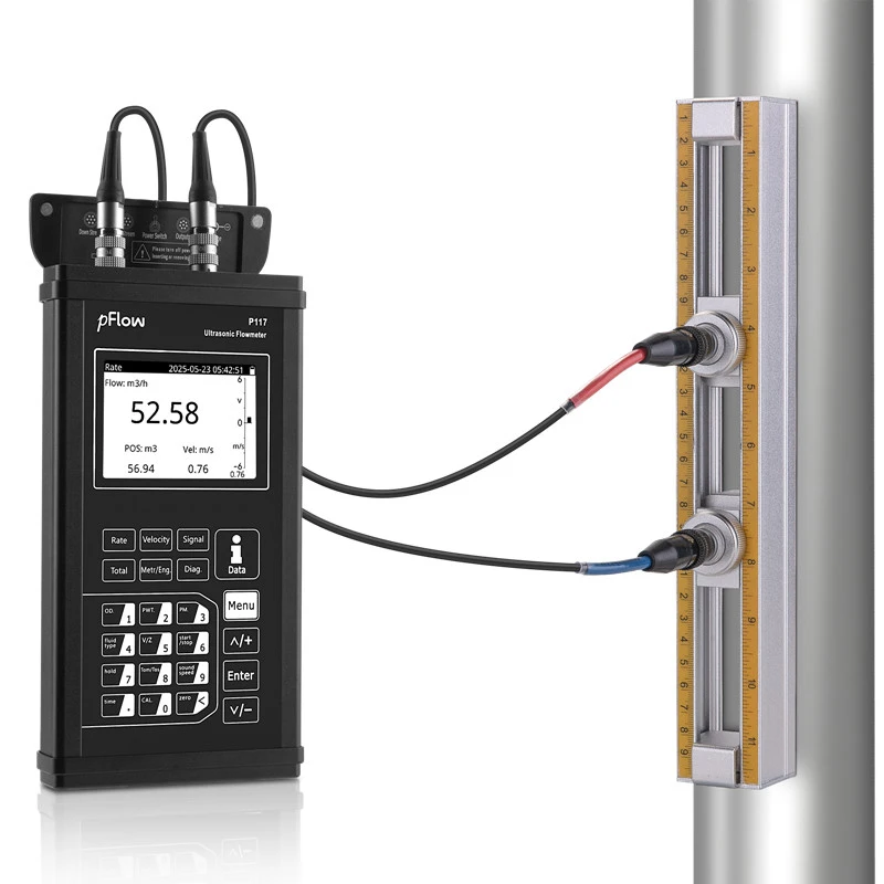 Photovoltaic System Portable Ultrasonic Flow Meter No Pipe Cutting High Performance Accurate